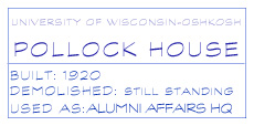 Pollock House, built 1920, still standing, used as Alumni Affairs HQ